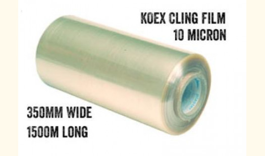 Koex 2 layer Cling Film 350mm Wide 1500m Long 10 Micron